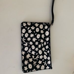 Brand new coach wristlet - black and floral. New